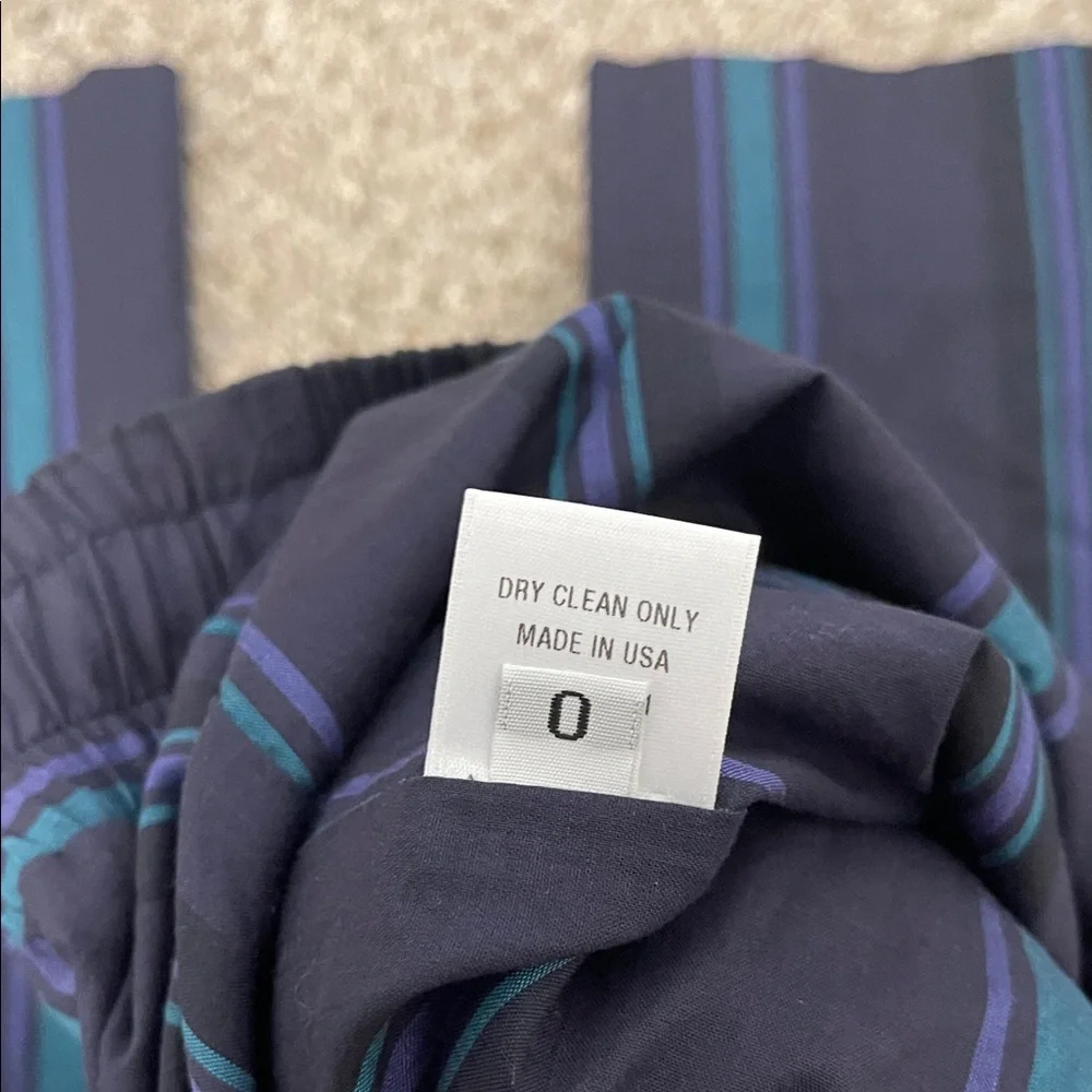 Prabal Gurung Navy and Teal Striped Trousers, Size 0, EUC - Picture 5 of 7